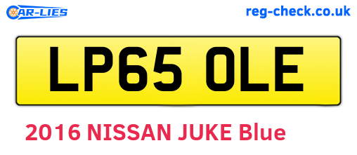 LP65OLE are the vehicle registration plates.