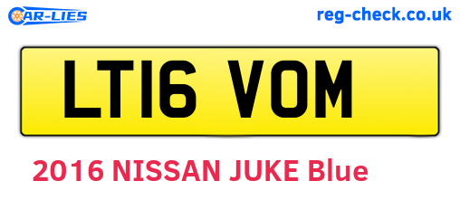 LT16VOM are the vehicle registration plates.