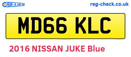 MD66KLC are the vehicle registration plates.