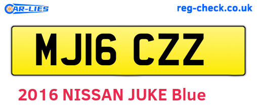 MJ16CZZ are the vehicle registration plates.