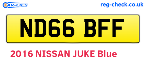 ND66BFF are the vehicle registration plates.