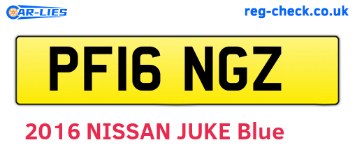 PF16NGZ are the vehicle registration plates.