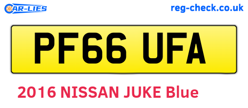 PF66UFA are the vehicle registration plates.