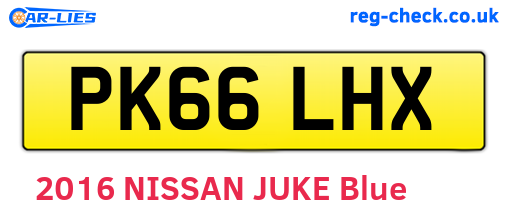 PK66LHX are the vehicle registration plates.