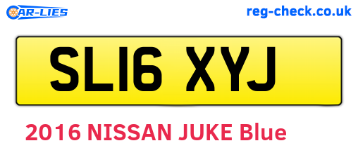 SL16XYJ are the vehicle registration plates.