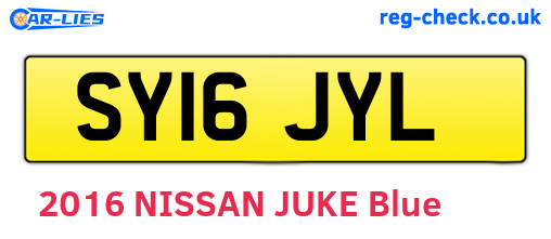 SY16JYL are the vehicle registration plates.