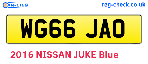 WG66JAO are the vehicle registration plates.