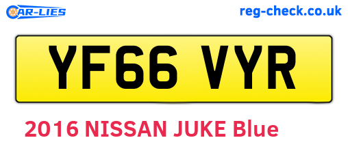 YF66VYR are the vehicle registration plates.