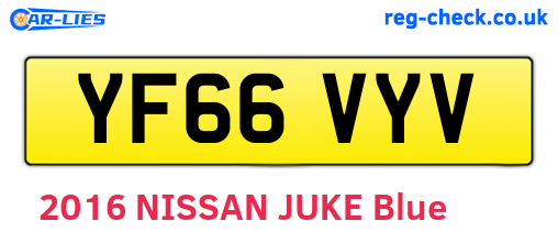 YF66VYV are the vehicle registration plates.