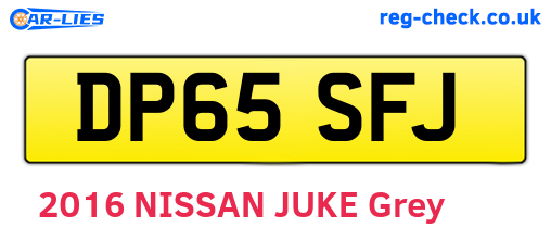 DP65SFJ are the vehicle registration plates.