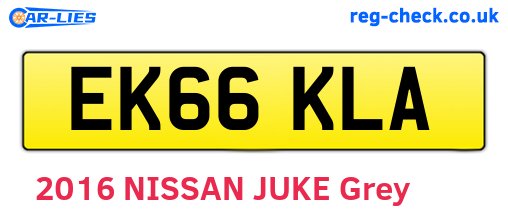 EK66KLA are the vehicle registration plates.