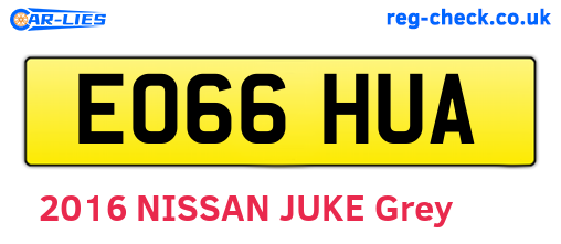 EO66HUA are the vehicle registration plates.