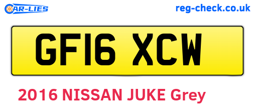 GF16XCW are the vehicle registration plates.