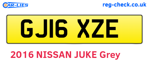 GJ16XZE are the vehicle registration plates.