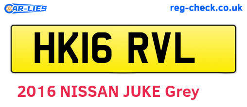 HK16RVL are the vehicle registration plates.