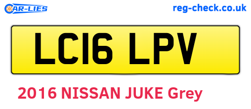 LC16LPV are the vehicle registration plates.