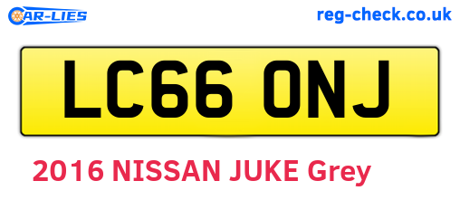 LC66ONJ are the vehicle registration plates.