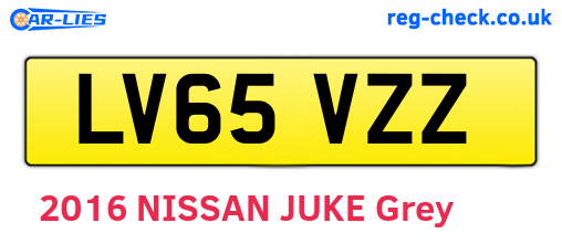LV65VZZ are the vehicle registration plates.