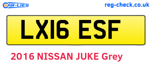 LX16ESF are the vehicle registration plates.