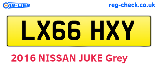 LX66HXY are the vehicle registration plates.