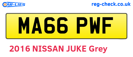 MA66PWF are the vehicle registration plates.
