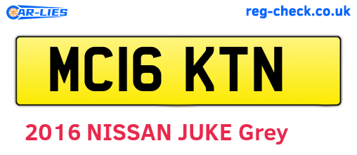 MC16KTN are the vehicle registration plates.