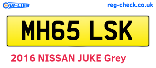MH65LSK are the vehicle registration plates.