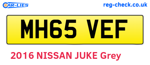 MH65VEF are the vehicle registration plates.