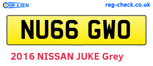 NU66GWO are the vehicle registration plates.