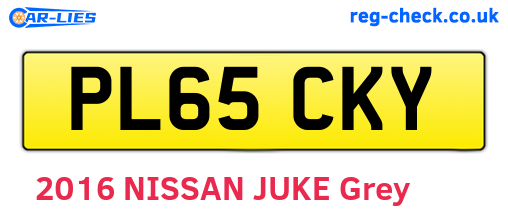 PL65CKY are the vehicle registration plates.