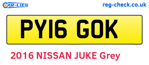 PY16GOK are the vehicle registration plates.