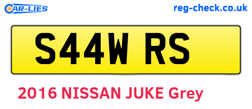 S44WRS are the vehicle registration plates.
