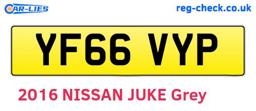 YF66VYP are the vehicle registration plates.