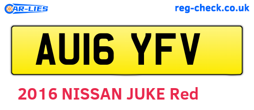 AU16YFV are the vehicle registration plates.