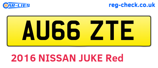 AU66ZTE are the vehicle registration plates.
