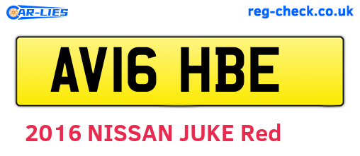 AV16HBE are the vehicle registration plates.