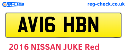 AV16HBN are the vehicle registration plates.