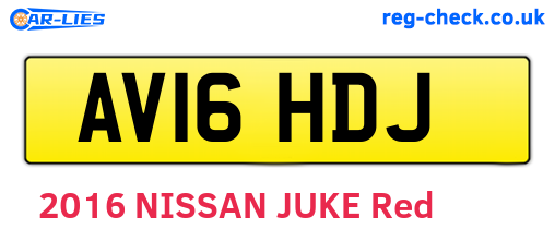 AV16HDJ are the vehicle registration plates.