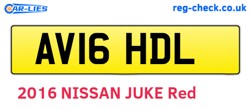 AV16HDL are the vehicle registration plates.