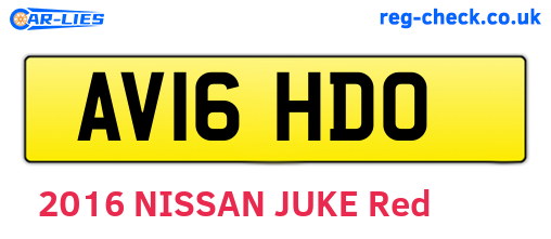 AV16HDO are the vehicle registration plates.