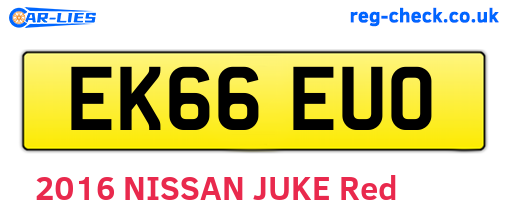 EK66EUO are the vehicle registration plates.