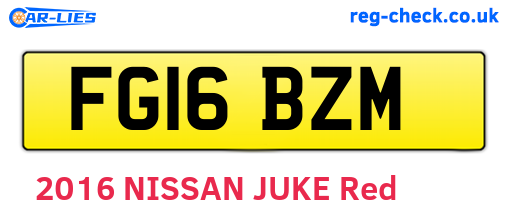 FG16BZM are the vehicle registration plates.