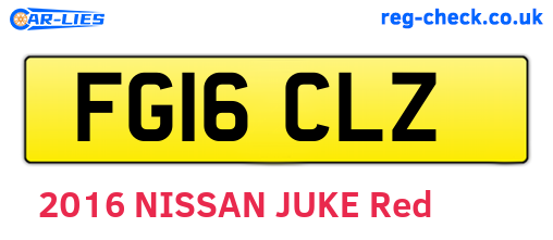 FG16CLZ are the vehicle registration plates.