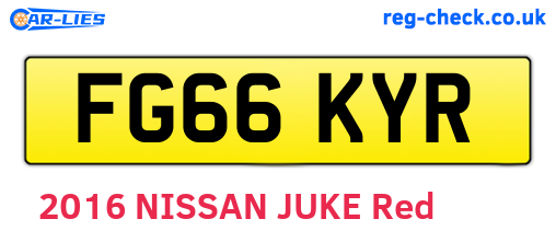 FG66KYR are the vehicle registration plates.
