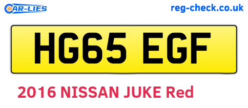 HG65EGF are the vehicle registration plates.