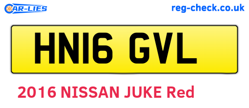 HN16GVL are the vehicle registration plates.