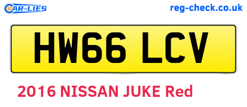 HW66LCV are the vehicle registration plates.