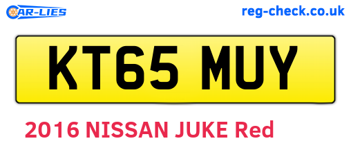 KT65MUY are the vehicle registration plates.