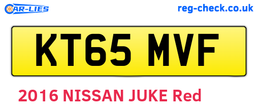 KT65MVF are the vehicle registration plates.
