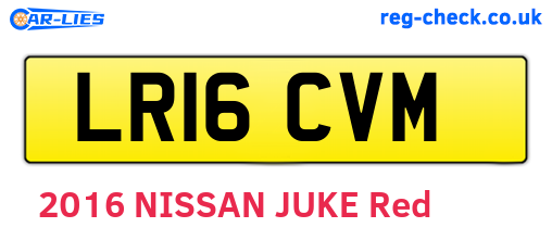 LR16CVM are the vehicle registration plates.